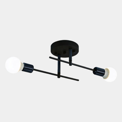 Modern 2 Light Ceiling Lamp Black &
