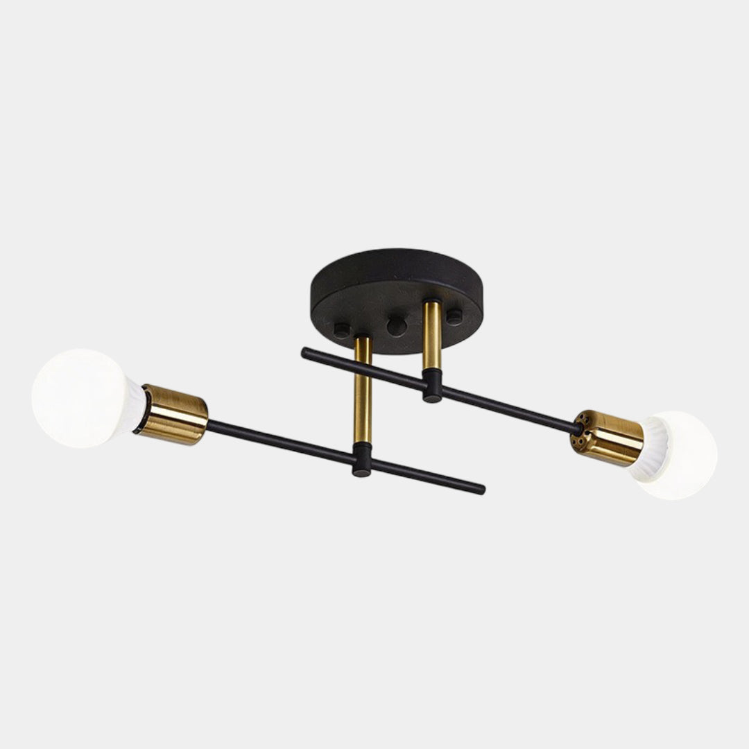 Modern 2 Light Ceiling Lamp Black &