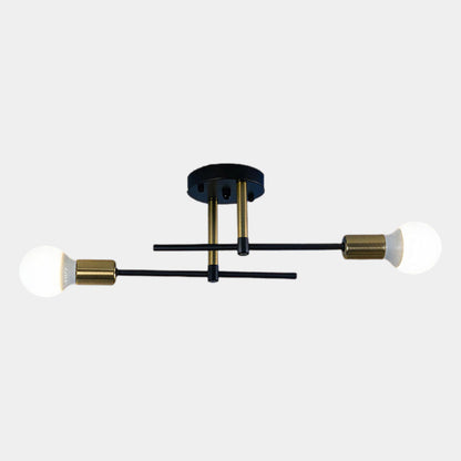 Modern 2 Light Ceiling Lamp Black &