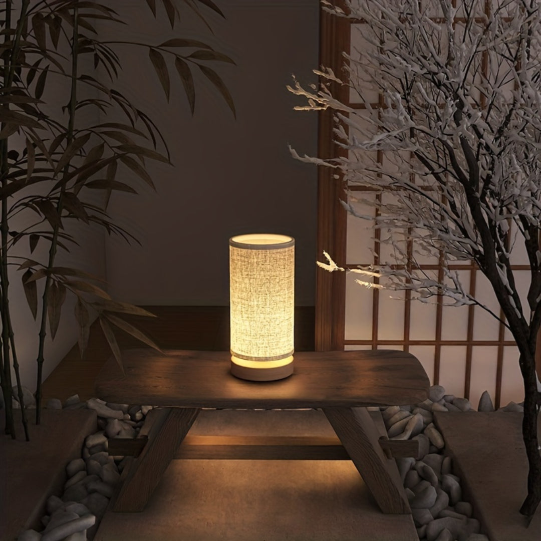 Modern Wooden Table Lamp USB Powered Bedside