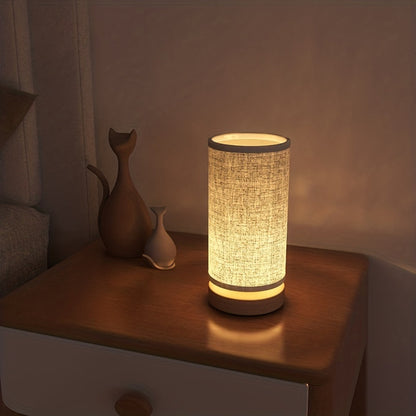 Modern Wooden Table Lamp USB Powered Bedside