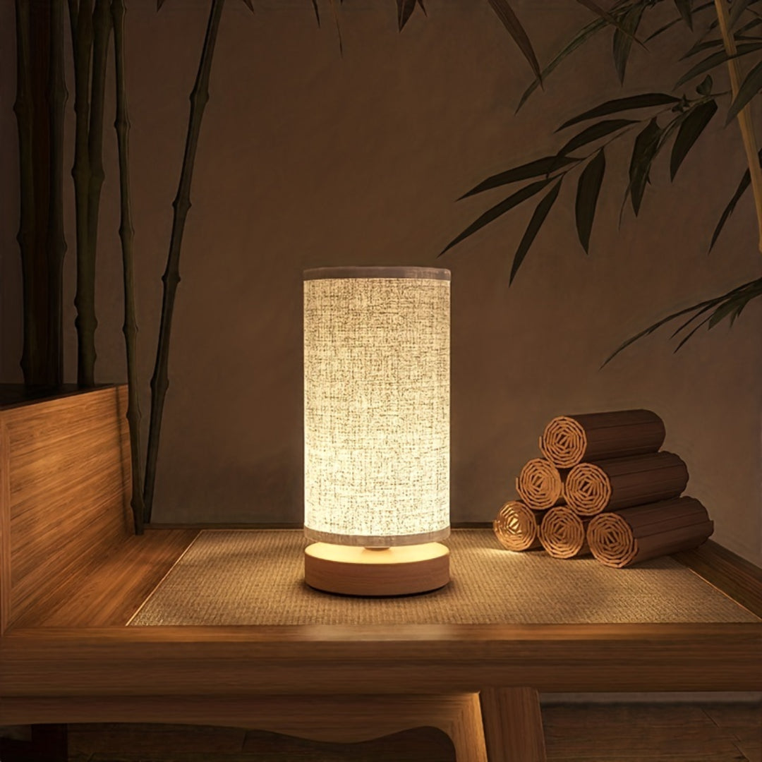 Modern Wooden Table Lamp USB Powered Bedside