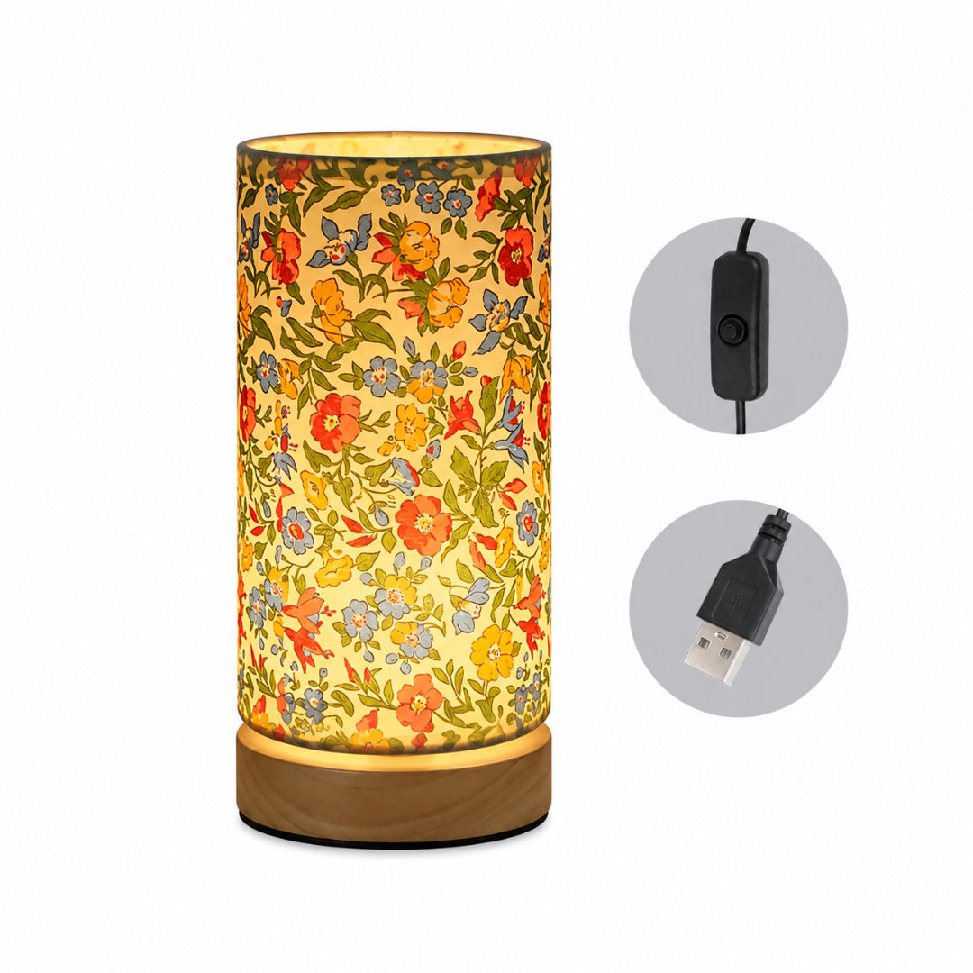 Modern Wooden Table Lamp USB Powered Bedside