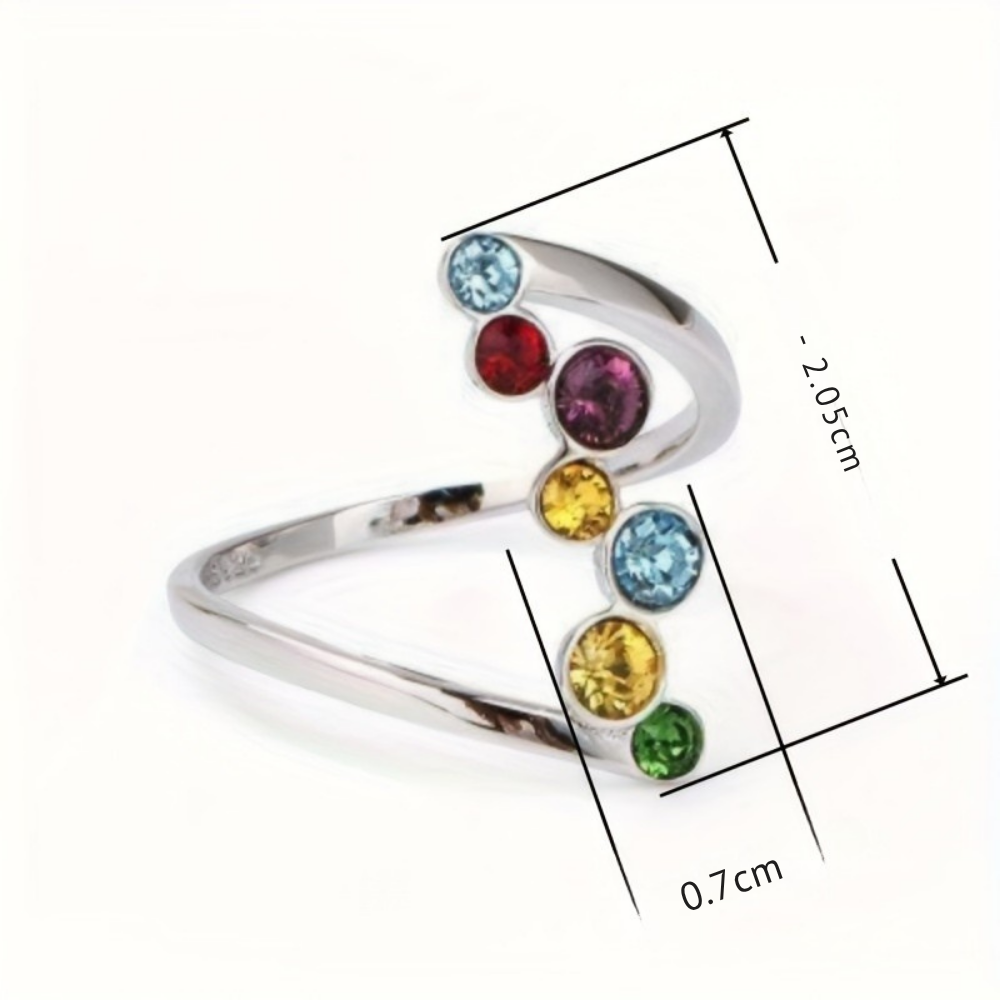 Mothers Day Birthstone Ring Silver