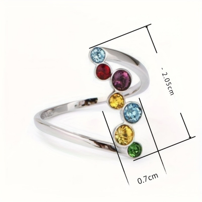 Mothers Day Birthstone Ring Silver