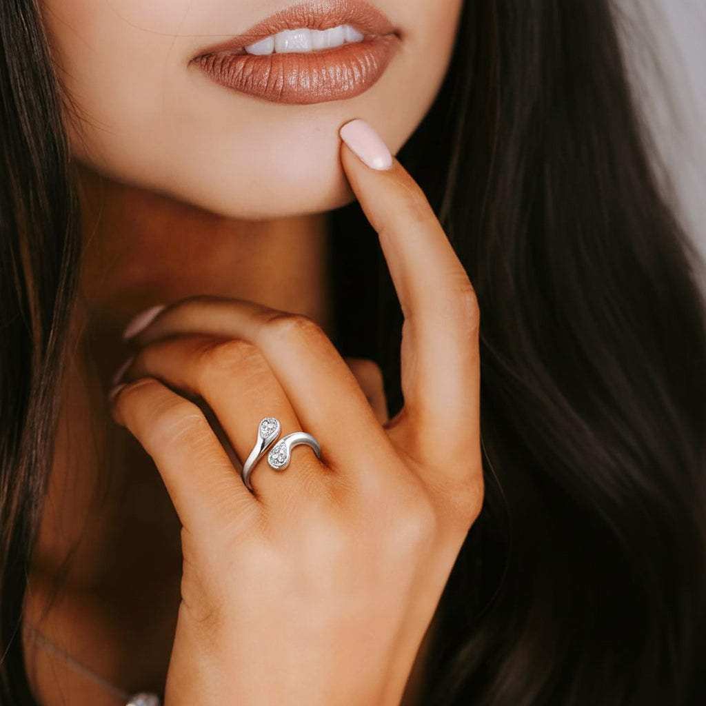 Mothers Day Birthstone Ring Dainty Silver
