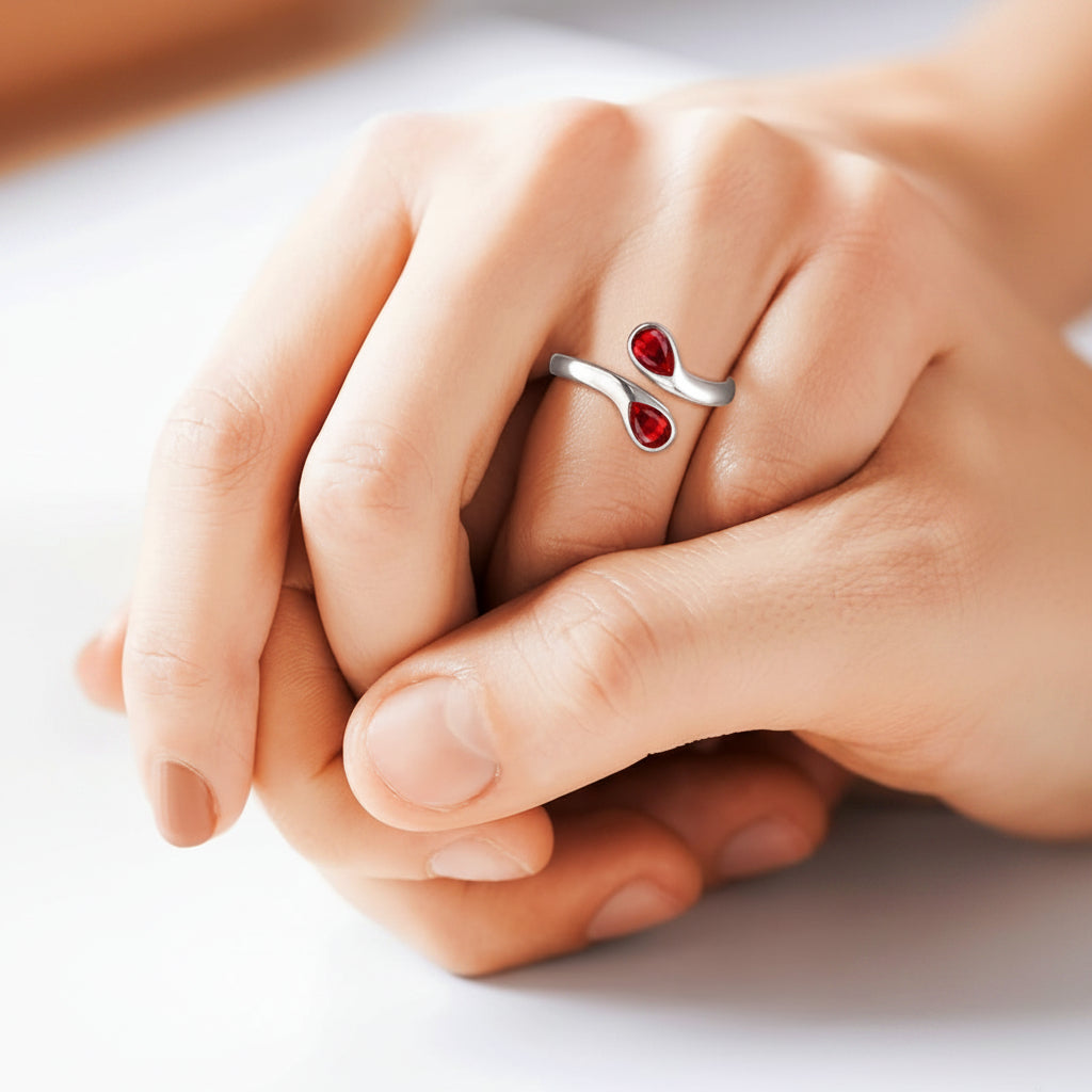 Mothers Day Birthstone Ring Dainty Silver