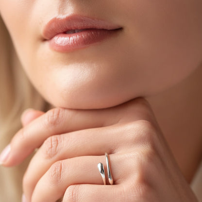 Mothers Day Birthstone Ring Dainty Silver