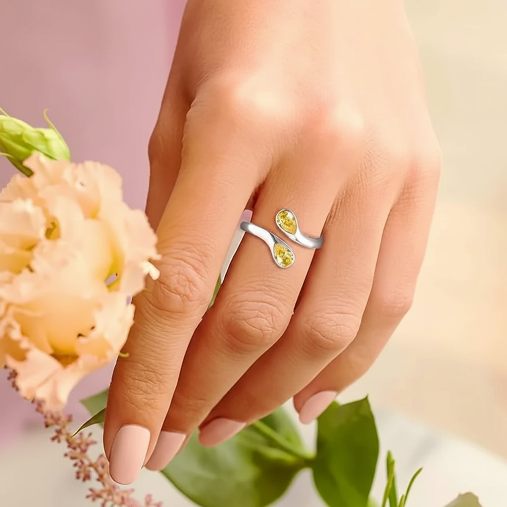 Mothers Day Birthstone Ring Dainty Silver