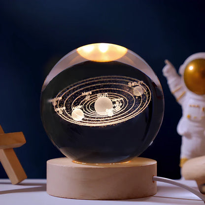Night Light Crystal Ball 3D Planet Engraved