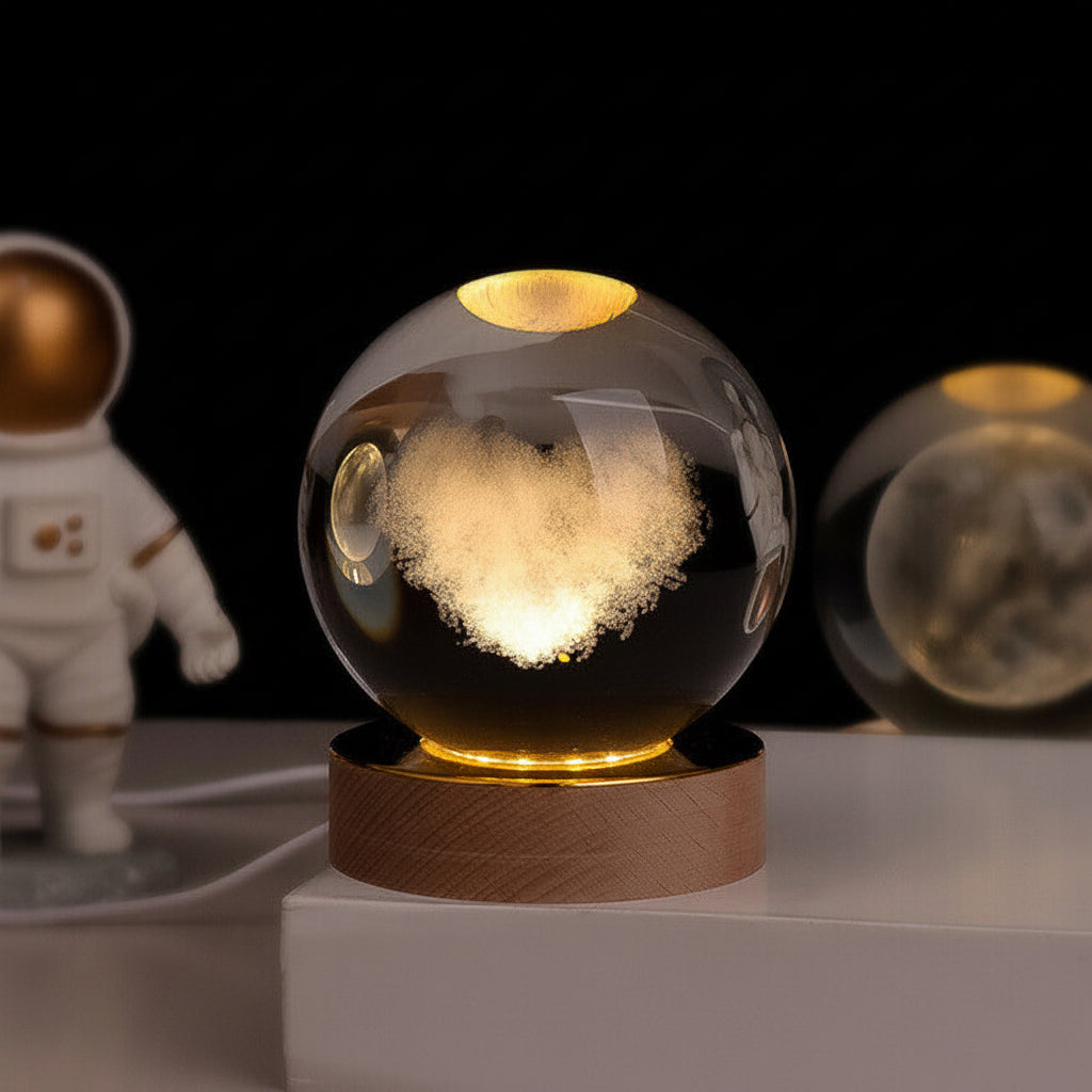 Night Light Crystal Ball 3D Planet Engraved
