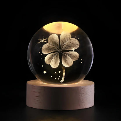 Night Light Crystal Ball 3D Planet Engraved
