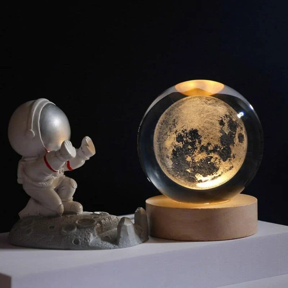 Night Light Crystal Ball 3D Planet Engraved