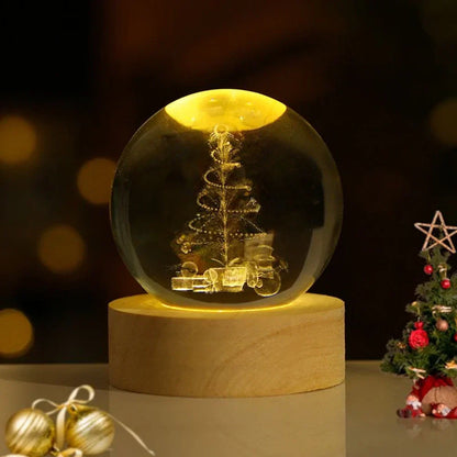 Night Light Crystal Ball 3D Planet Engraved