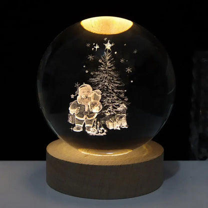 Night Light Crystal Ball 3D Planet Engraved