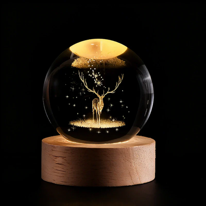 Night Light Crystal Ball 3D Planet Engraved