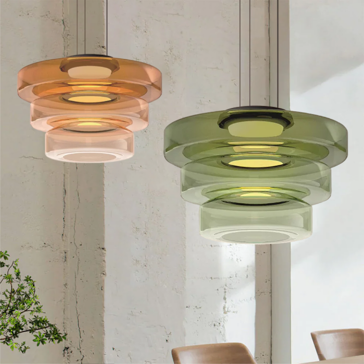 Glass Pendant Lamp Bauhaus Style Hanging