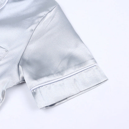 Kids Pajama Set Button Top Pants Sleepwear