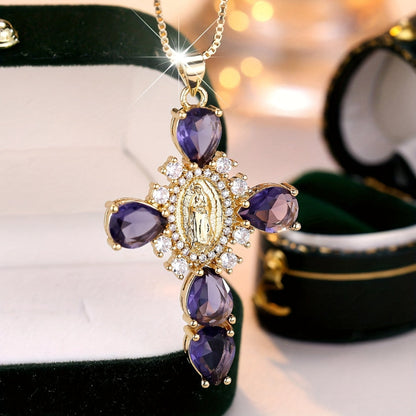 Necklace Cross Pendant Mothers Day Gold