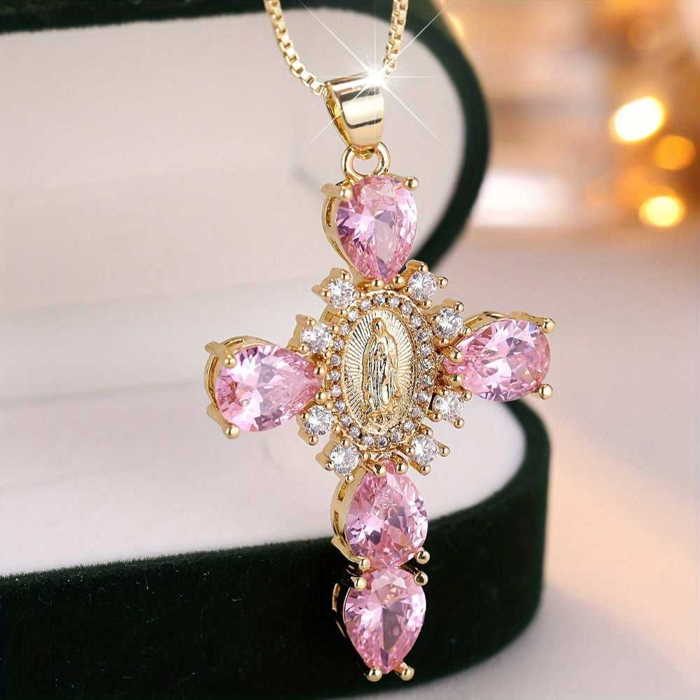 Necklace Cross Pendant Mothers Day Gold