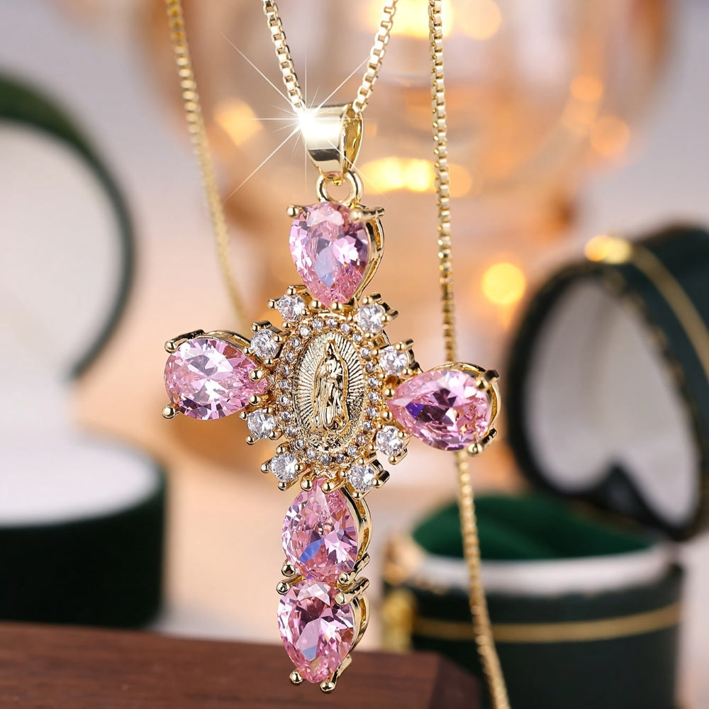 Necklace Cross Pendant Mothers Day Gold