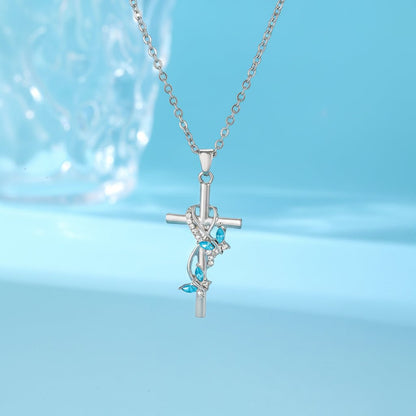 Necklace Cross Pendant Mothers Day Silver
