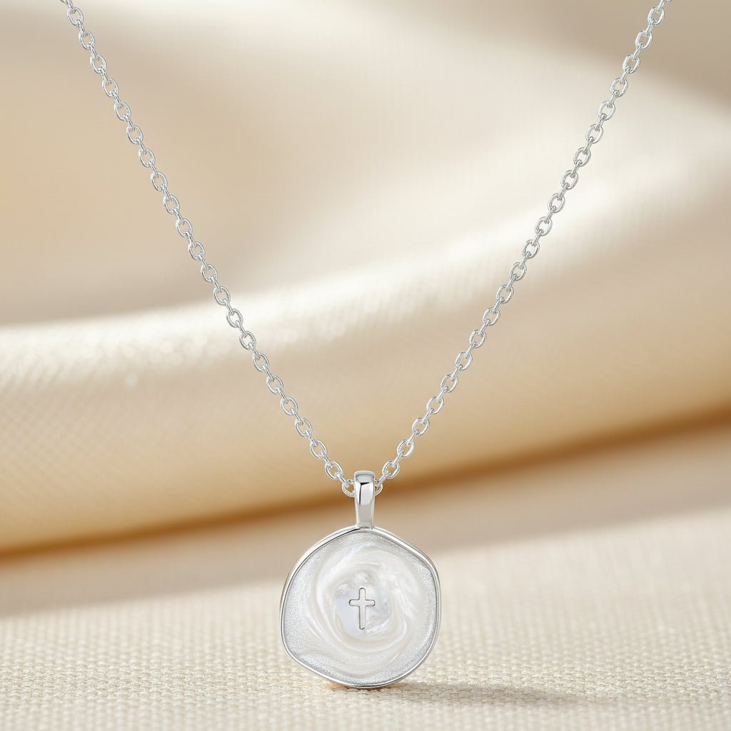Necklace Cross Pendant Mothers Day Gold Disc