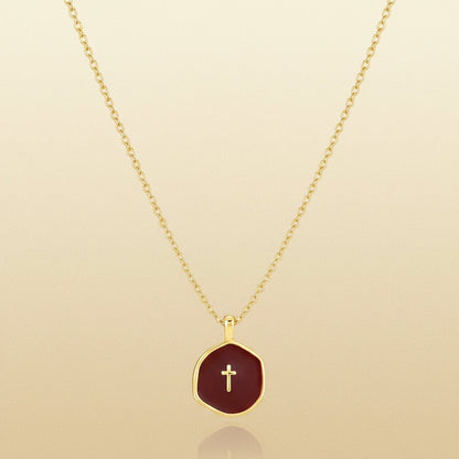 Necklace Cross Pendant Mothers Day Gold Disc