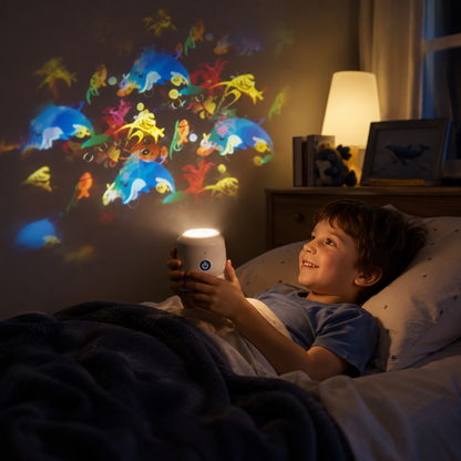 Night Light Projector Rotating Ocean Room