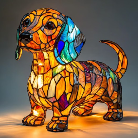 Table Lamp Decorative Resin Dog Figurine