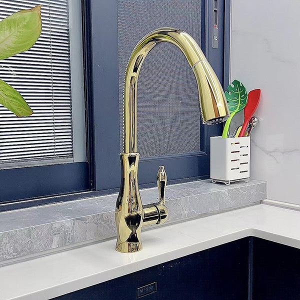 Kitchen Faucet Pull Out Metal Sink Tap