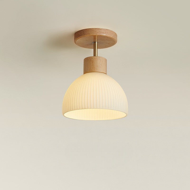 Ailse Ceiling Lamp Natural Wood & Glass