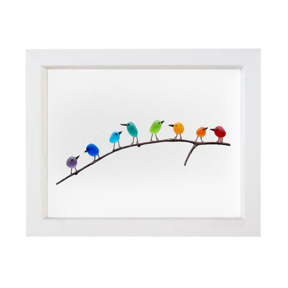 Wall Art Picture Frame Sea Glass Bird