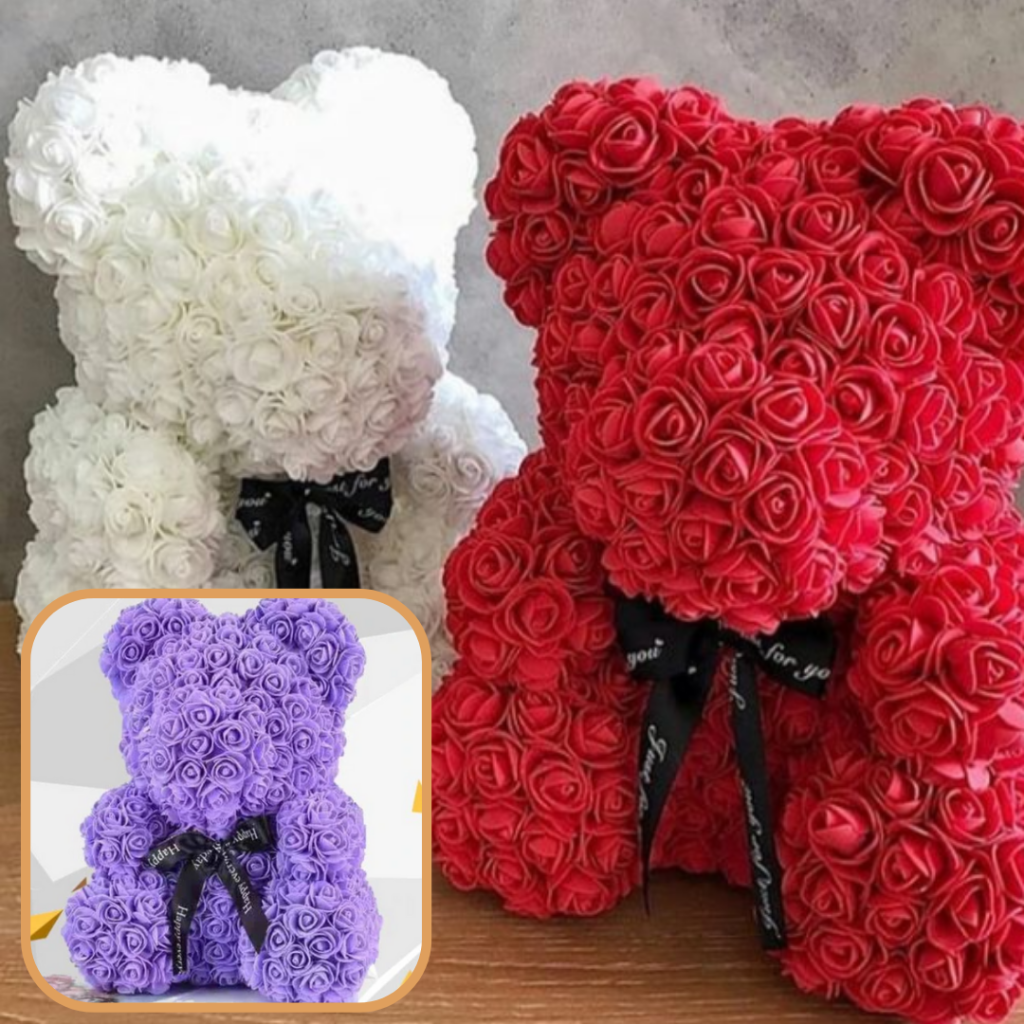 Rose Bear Mothers Day Gift Artificial Flower