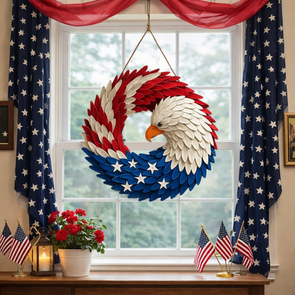 Wall Art Veterans Eagle Wreath Boxwood