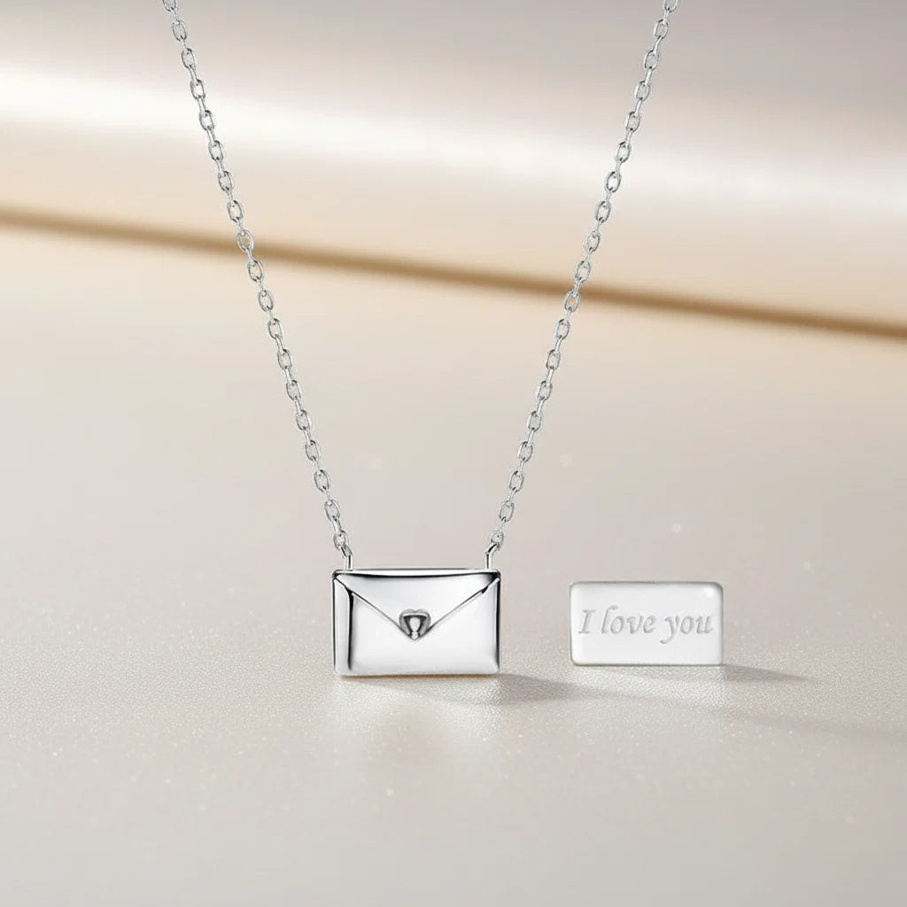 Necklace Pendant Envelope Love Letter Copper