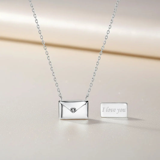 Necklace Pendant Envelope Love Letter Copper