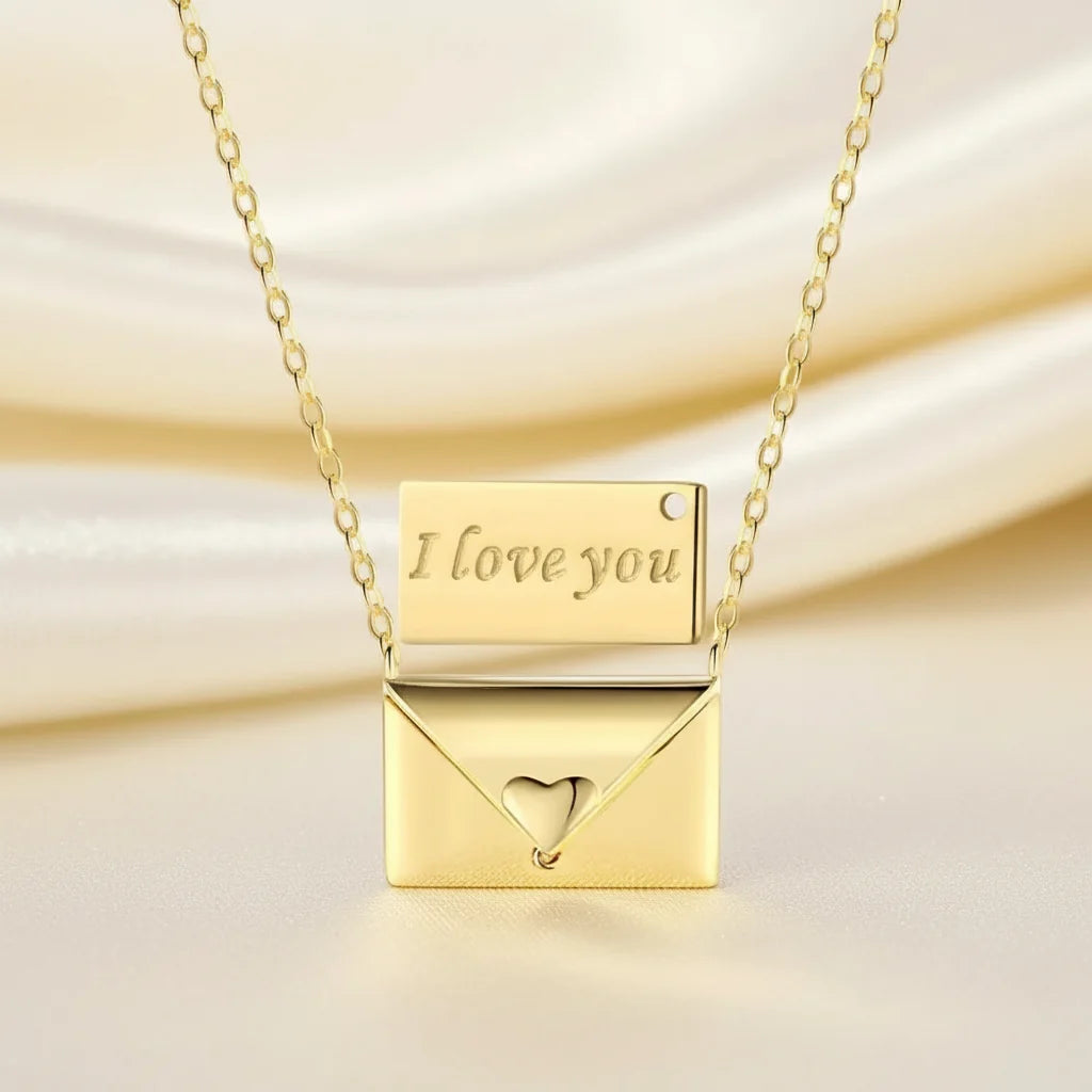 Necklace Pendant Envelope Love Letter Copper