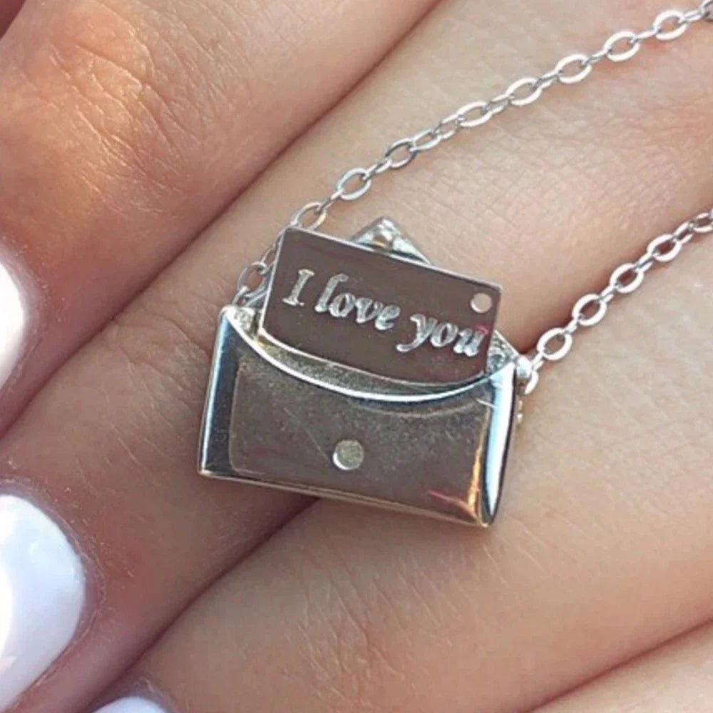 Necklace Pendant Envelope Love Letter Copper