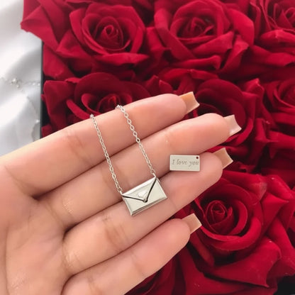 Necklace Pendant Envelope Love Letter Copper