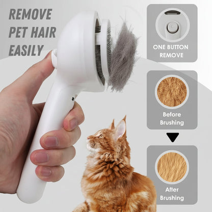 Pet Grooming Brush Self Cleaning Silicone