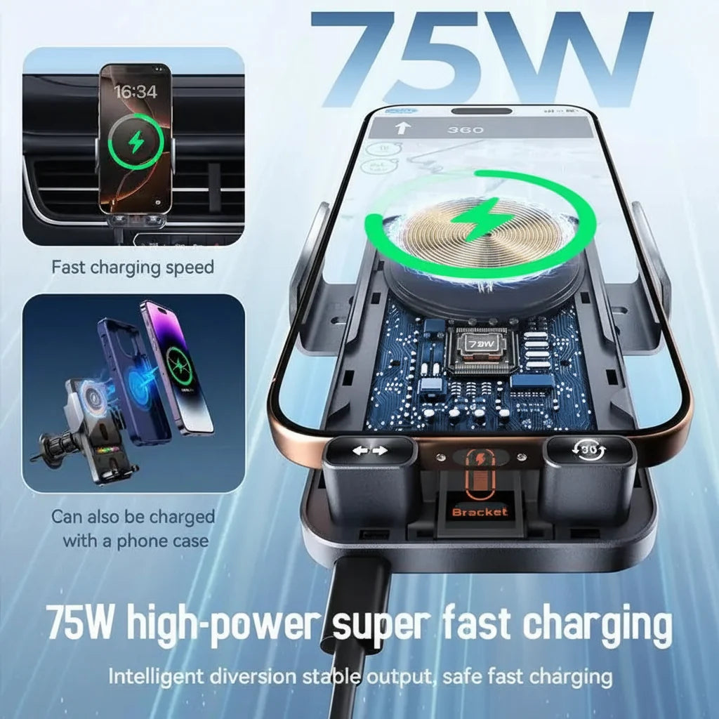 Phone Holder Wireless Charging Car Mount