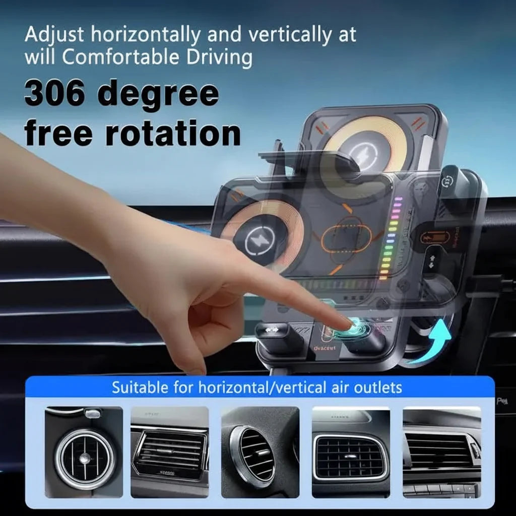 Phone Holder Wireless Charging Car Mount