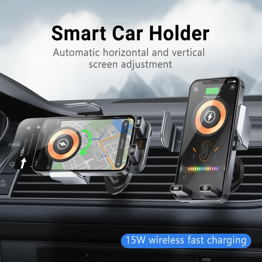 Phone Holder Wireless Charging Car Mount