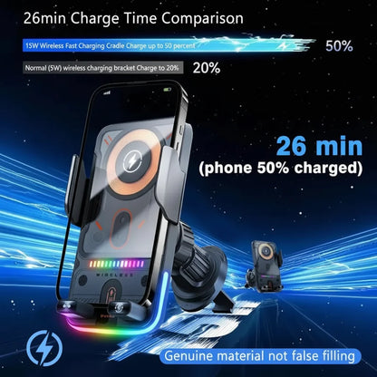 Phone Holder Wireless Charging Car Mount