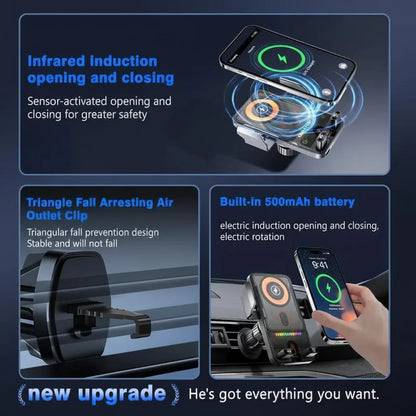 Phone Holder Wireless Charging Car Mount