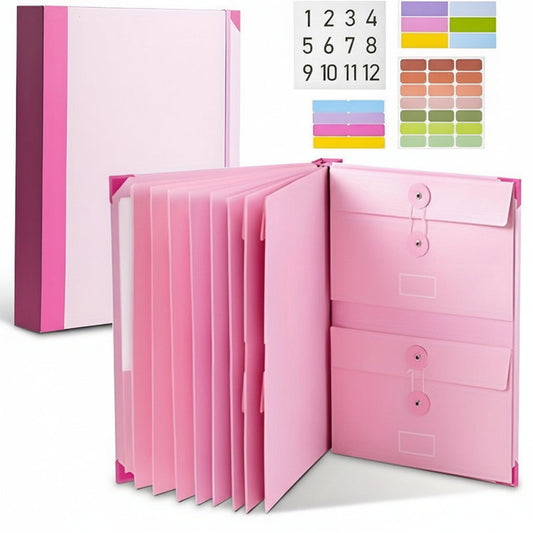 Binder Organizer Pink Document Folder Kit