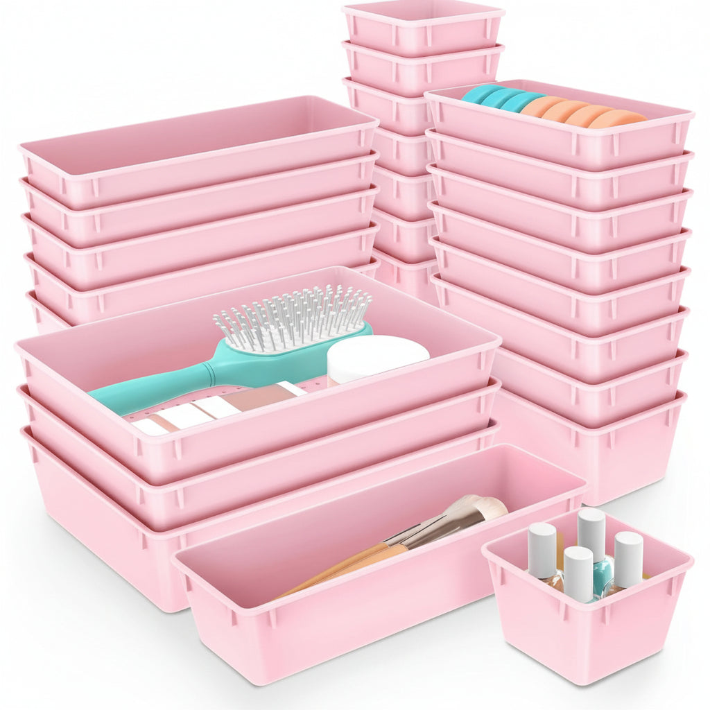 Drawer Organizer Plastic Storage Trays Set
