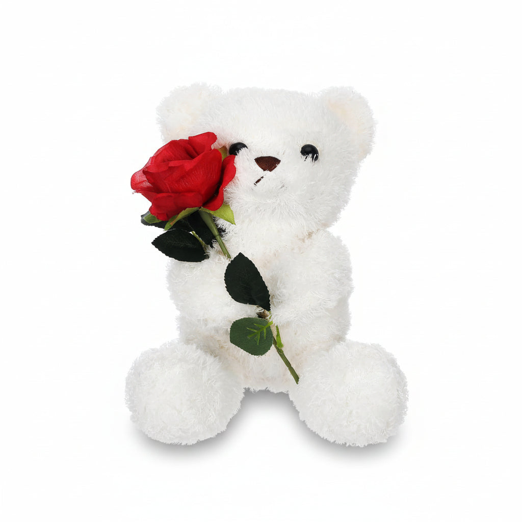 Plush Toy Valentine Bear Soft Rose Holding