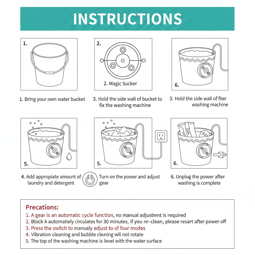 Mini Washing Machine Portable USB Ultrasonic